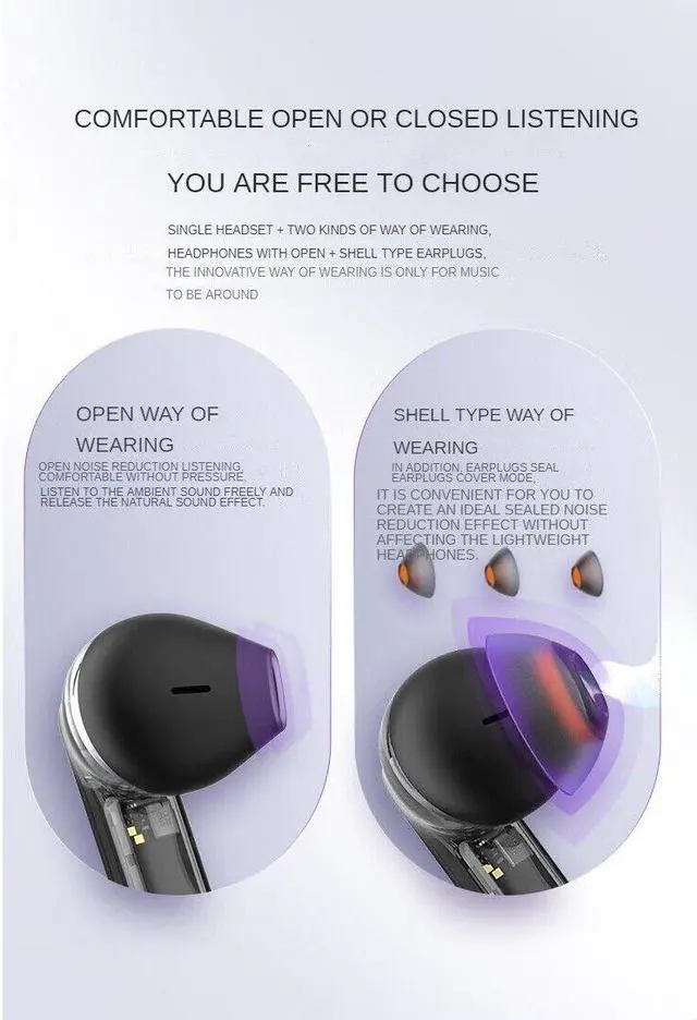 Alt view image 6 of 7 - JBL Tune Flex Ghost Edition TWS Bluetooth In-Ear Headphones Wireless Active Noise Cancelling Earbuds White