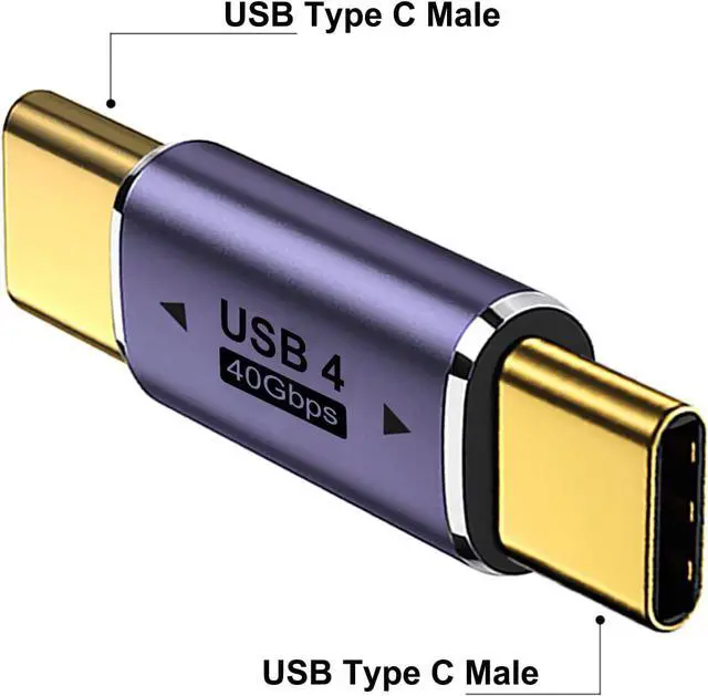 Alt view image 2 of 6 - 2 Pack USB C Male to Male Adapter, USB Type C Coupler Extender Support 100W, 40Gbps, 8K@60Hz for Thunderbolt 4/3, MacBook Pro/Air, Laptop, Phones and More Type C Devices