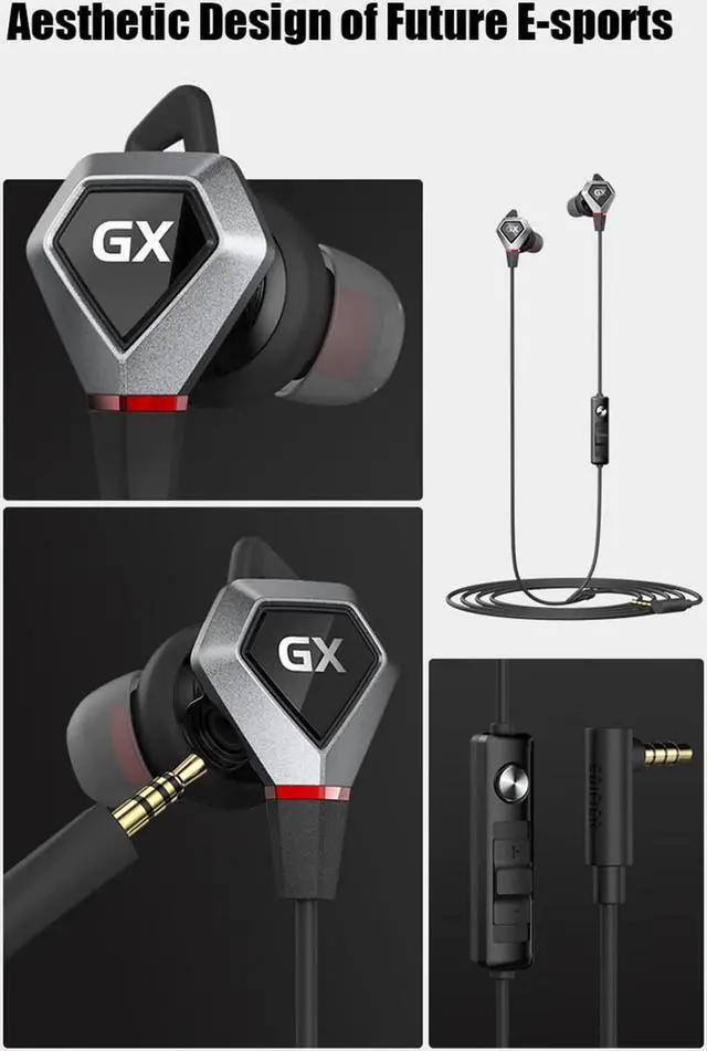 Alt view image 2 of 7 - Edifier GX04 E-Sports Edition In ear Gaming Earphones Live Earplugs Dual Microphones 3.5mm Jack for phone Laptop SWITCH Pink