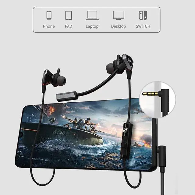 Alt view image 3 of 7 - Edifier GX04 E-Sports Edition In ear Gaming Earphones Live Earplugs Dual Microphones 3.5mm Jack for phone Laptop SWITCH White