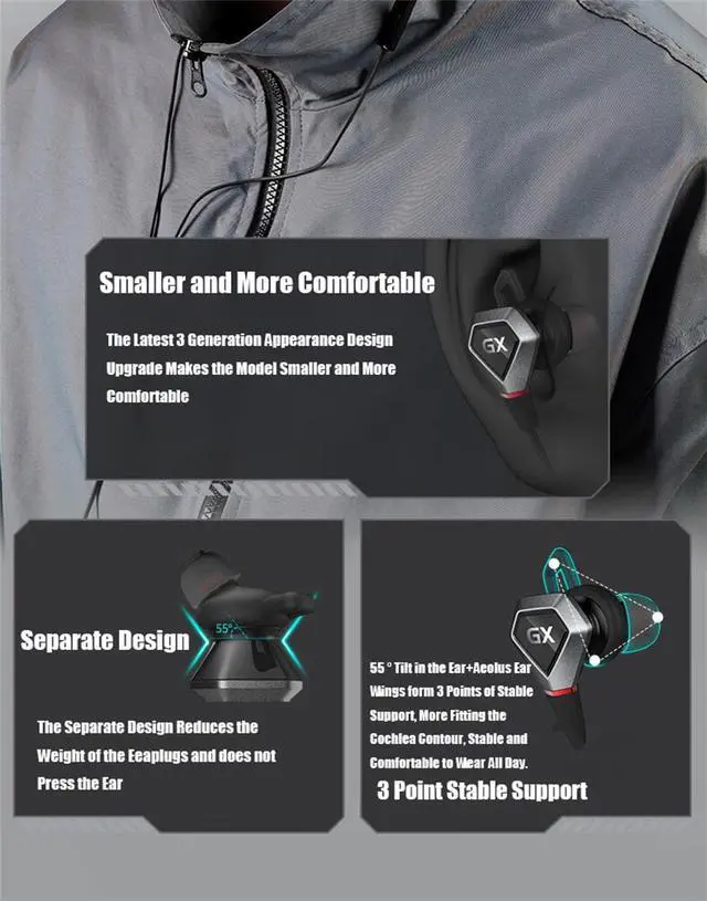 Alt view image 5 of 7 - Edifier GX04 E-Sports Edition In ear Gaming Earphones Live Earplugs Dual Microphones 3.5mm Jack for phone Laptop SWITCH White