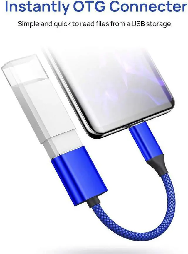 Alt view image 5 of 7 - USB C to USB Adapter USB Type C Male to USB 3.0 Female OTG Cable Compatible with MacBook Pro/Air 2019 2018 2017, Galaxy S20 S20+ Ultra Note 10 S9 S8 2 Pack Blue