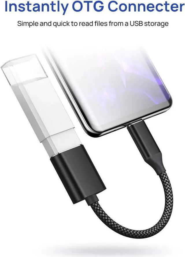Alt view image 5 of 7 - USB C to USB Adapter USB Type C Male to USB 3.0 Female OTG Cable Compatible with MacBook Pro/Air 2019 2018 2017, Galaxy S20 S20+ Ultra Note 10 S9 S8 2 Pack Black