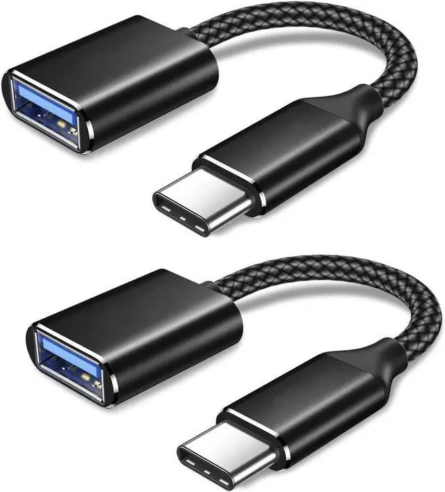 Main image of USB C to USB Adapter USB Type C Male to USB 3.0 Female OTG Cable Compatible with MacBook Pro/Air 2019 2018 2017, Galaxy S20 S20+ Ultra Note 10 S9 S8 2 Pack Black
