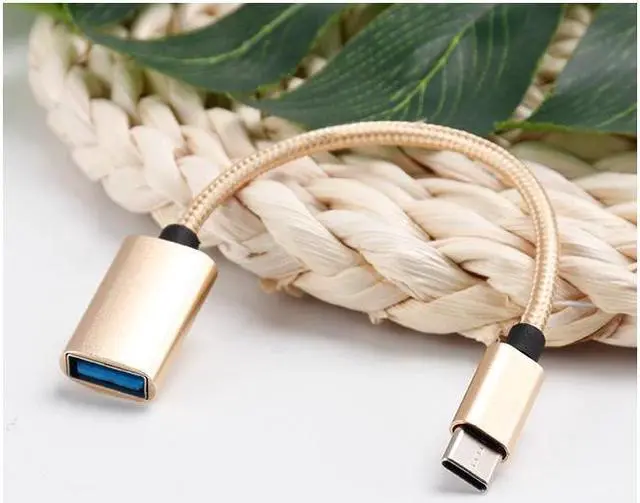 Alt view image 2 of 7 - USB C to USB Adapter USB Type C Male to USB 3.0 Female OTG Cable Compatible with MacBook Pro/Air 2019 2018 2017, Galaxy S20 S20+ Ultra Note 10 S9 S8 2 Pack Gold