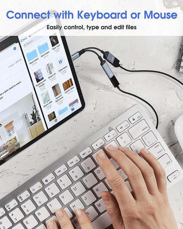 Alt view image 3 of 7 - USB C to USB Adapter OTG and Charger Cable, 2 in 1 USB-C Splitter with 60W PD Charging Type C OTG and USB A Female Port Compatible with Chromecast Google TV,iPad Pro,Samsung S21/S20,Pixel,LGG8 Black