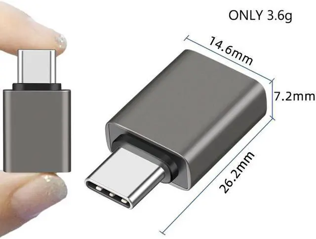 Alt view image 7 of 7 - USB C to USB Adapter, USB C Male to USB Female Adapter,USB3.2 10Gbps OTG Converter, Compatible with MacBook Pro/Air, Laptops, Phones and Other Type C Devices Black 2 Pack