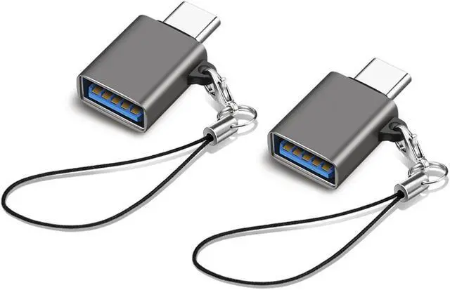 Main image of USB C to USB Adapter, USB C Male to USB Female Adapter,USB3.2 10Gbps OTG Converter, Compatible with MacBook Pro/Air, Laptops, Phones and Other Type C Devices Black 2 Pack Anti loss design