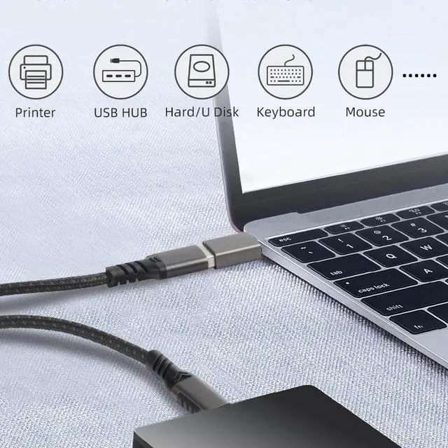 Alt view image 4 of 7 - USB C to USB Adapter, USB C Male to USB Female Adapter,USB3.2 10Gbps OTG Converter, Compatible with MacBook Pro/Air, Laptops, Phones and Other Type C Devices Black 2 Pack Anti loss design