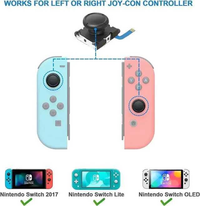 Alt view image 3 of 7 - 2-Pack Replacement Joystick Analog Thumb Stick Repair Kit for Nintendo Switch/Switch OLED Model/Switch Lite Joy-Con Controller - Drift Fix Tools Y1.5 / +1.5 Screwdriver/Pry Tools