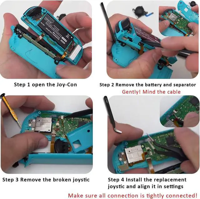 Alt view image 5 of 7 - CORN Joycon Joystick Replacement 2 Pack for Fix Drift Nintendo Switch Joy-Con Controller & Switch Lite Joystick Replacement Left/Right Analog Thumb Stick, Metal Latch, Include Y1.5