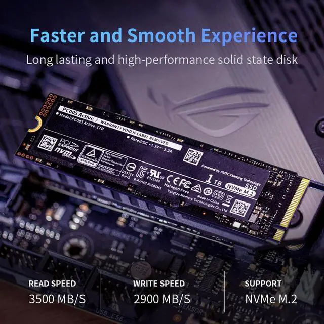 Alt view image 4 of 6 - CORN PC005 Active SSD NVME M.2 2280 1TB 256GB 512GB For Desktop PC Laptop PS5 Gen3 Internal Hard Disk Support PCIE3.0