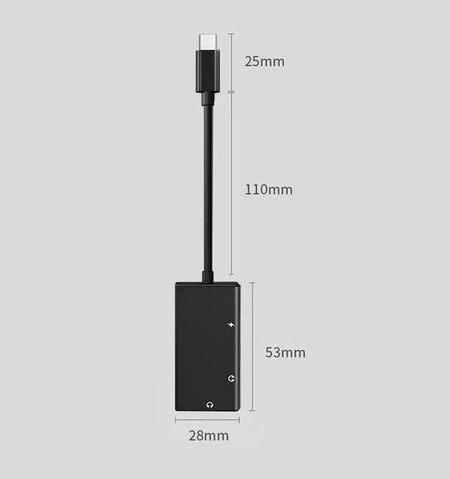 Alt view image 6 of 7 - USB C to 3.5mm Audio Adapter, 3 in 1 USB C Headphone Adapter with PD 60W Fast Charging and USB C for Stereo, Earphones, Hi-Fi DAC Chip, Compatible with SamSung S20, Note10 Google Pixel 2/2XL/3/3XL etc