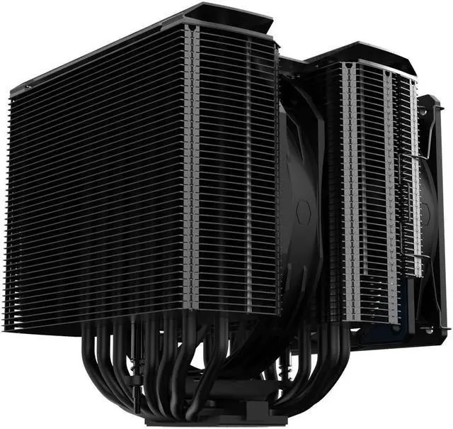 Alt view image 7 of 8 - Cooler Master MasterAir MA824 Stealth Dual Tower CPU Air Cooler, 8 Heat Pipes, Dual Mobius 120mm | 135mm Fans, Nickel-Plated Copper Base, AMD Ryzen AM5/AM4, Intel LGA1700/1200