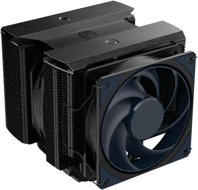 Alt view image 2 of 8 - Cooler Master MasterAir MA824 Stealth Dual Tower CPU Air Cooler, 8 Heat Pipes, Dual Mobius 120mm | 135mm Fans, Nickel-Plated Copper Base, AMD Ryzen AM5/AM4, Intel LGA1700/1200