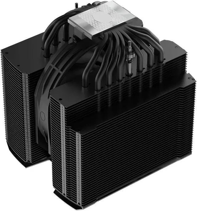 Alt view image 8 of 8 - Cooler Master MasterAir MA824 Stealth Dual Tower CPU Air Cooler, 8 Heat Pipes, Dual Mobius 120mm | 135mm Fans, Nickel-Plated Copper Base, AMD Ryzen AM5/AM4, Intel LGA1700/1200