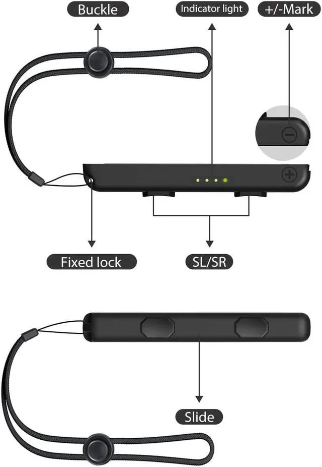 Alt view image 6 of 7 - CORN Joycon Strap Compatible with Switch Joycon, Replacement for Joy Con Straps for Switch 2 Pack, Switch Joycon Straps Adjustable Tightness (Black)