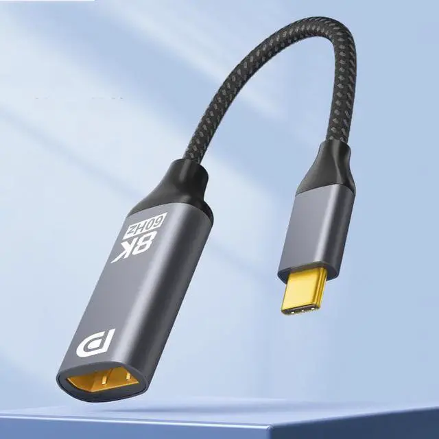 Main image of USB C to DisplayPort 1.4 Adapter, Male to Female, Compatible Thunderbolt 4/3, Type C to DP 1.4 HDR, Support  8K@60Hz, 4K@144Hz, 2K@240Hz For Laptop/PC/Gaming Monitor/TV