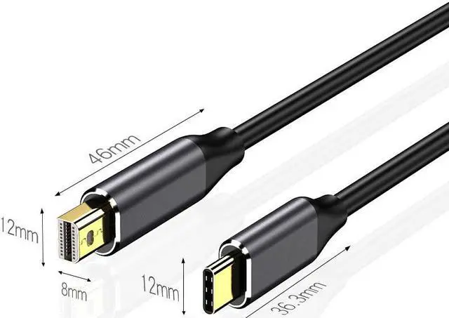 Alt view image 5 of 6 - USB C to Mini DisplayPort Cable,6Ft 4K@60Hz Type-C to Mini Displayport Cable Compatible for MacBook ipad Pro 2018 MateBook, Samsung S9/10,Note8/9 and more