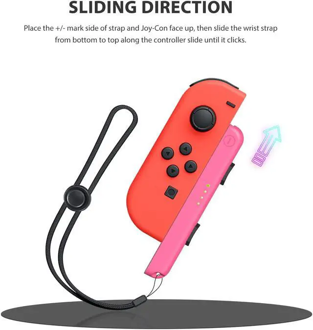 Alt view image 3 of 7 - CORN Joycon Strap Compatible with Switch Joycon, Replacement for Joy Con Straps for Switch 2 Pack, Switch Joycon Straps Adjustable Tightness (Red)