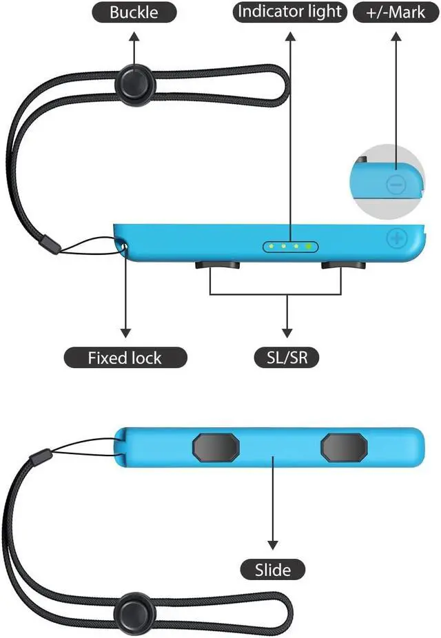 Alt view image 6 of 7 - CORN Joycon Strap Compatible with Switch Joycon, Replacement for Joy Con Straps for Switch 2 Pack, Switch Joycon Straps Adjustable Tightness (Blue)
