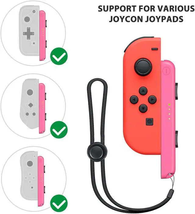 Alt view image 2 of 7 - CORN Joycon Strap Compatible with Switch Joycon, Replacement for Joy Con Straps for Switch 2 Pack, Switch Joycon Straps Adjustable Tightness (Red)