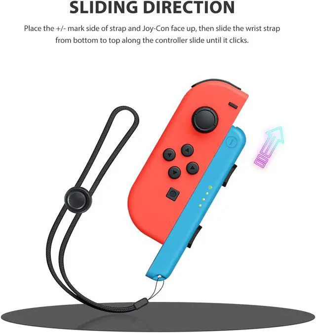 Alt view image 3 of 7 - CORN Joycon Strap Compatible with Switch Joycon, Replacement for Joy Con Straps for Switch 2 Pack, Switch Joycon Straps Adjustable Tightness (Blue)