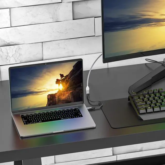 Alt view image 7 of 7 - USB Type C to Female Mini DisplayPort DP Adapter Support 4K@60Hz Compatible with MacBook Pro Dell XPS and USB C Device to Mini DP Monitor/Display