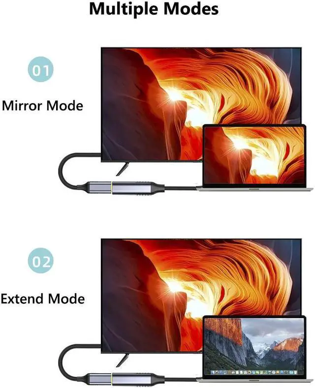 Alt view image 4 of 7 - USB Type C to Female Mini DisplayPort DP Adapter Support 4K@60Hz Compatible with MacBook Pro Dell XPS and USB C Device to Mini DP Monitor/Display Silver Braided Cable