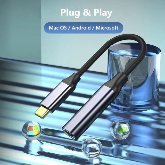 Alt view image 2 of 7 - USB Type C to Female Mini DisplayPort DP Adapter Support 4K@60Hz Compatible with MacBook Pro Dell XPS and USB C Device to Mini DP Monitor/Display Black Braided Wire