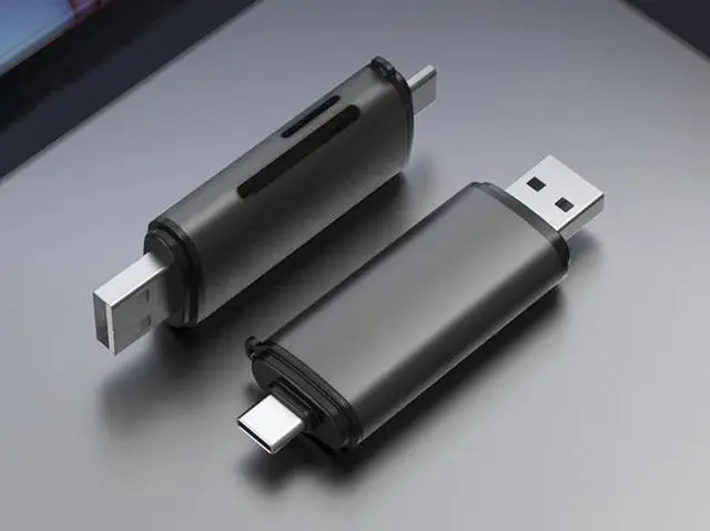 Alt view image 2 of 6 - SD Card Reader, Dual Connector USB 3.0/USB C Memory Card Reader Adapter - Supports SD/Micro SD/SDXC/SDHC/MMC/RS-MMC/UHS-I, Compatible with MacBook Pro, MacBook Air, iPad Pro, Galaxy S21 etc.