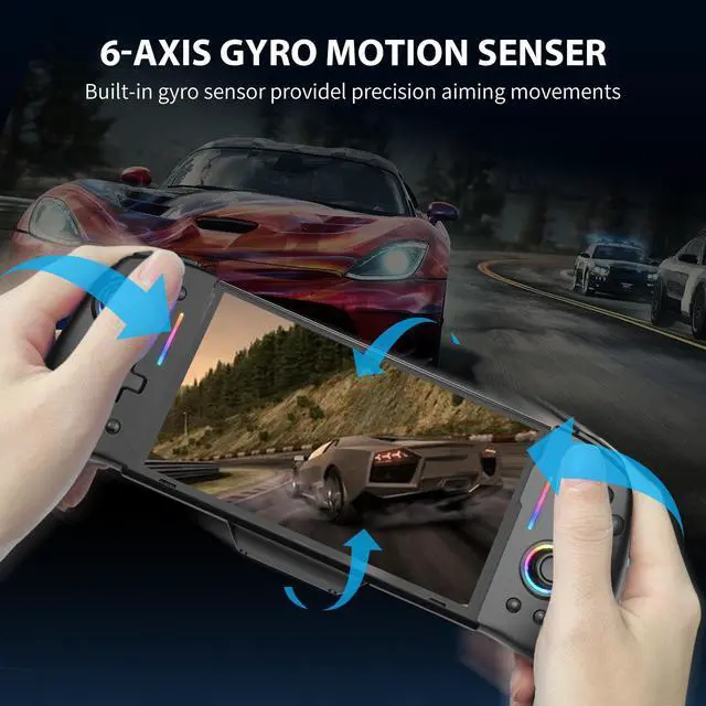 Alt view image 5 of 7 - Wired Joypad Switch Controllers for Switch, Switch Controller Joypad Replacement Controller for Handheld Mode with 8 Colors Adjustable LED/Back Map Button/Turbo/Motion Control (Connect via Type-C)