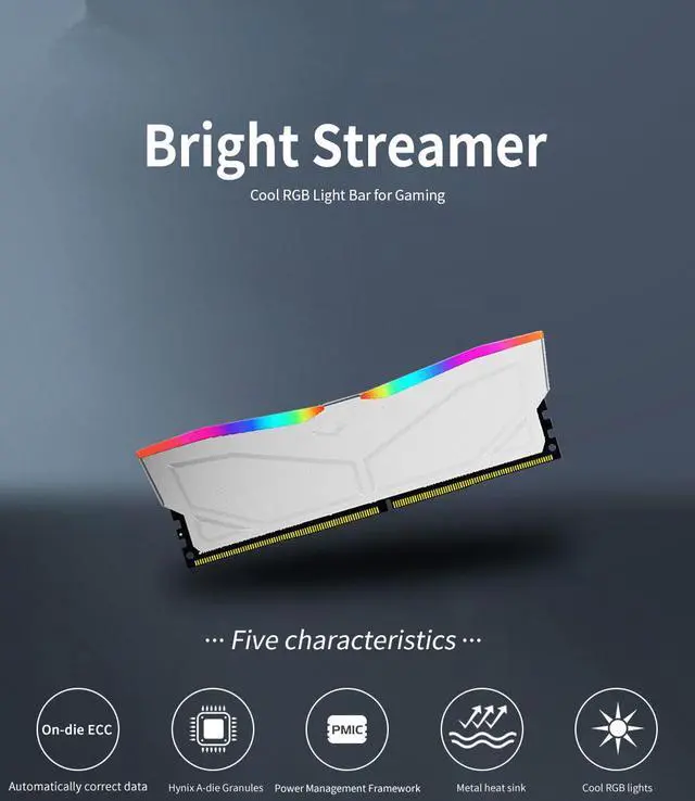 Alt view image 5 of 5 - CORN DDR5 RGB RAM 6400MHz 64GB CL32 Hynix A-Die support AMD EXPO and Intel XMP 3.0 Desktop Compter Memory 64GB (2 x 32GB) DDR5 6400 (PC5 51200)