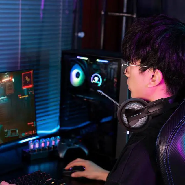 Alt view image 5 of 8 - ThundeRobot H31 Wired Gaming Headphone with Boom Microphone RGB Heaset Stereo Headphones for Laptop Computer PC Gamer Headset