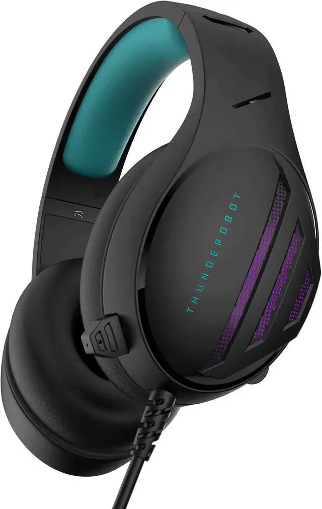 Main image of ThundeRobot H21 wired gaming USB headset wheat color RGB phantom light full finger type anti-noise microphone virtual 7.1 sound