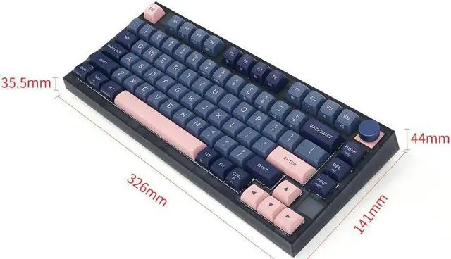 Alt view image 7 of 7 - RGB Dye-Sub PBT Mechanical 80 Keys Rainbow Gaming Keyboard, Support Windows and Mac, Knob Button - Wired/2.4G Wireless/Bluetooth - Lemon Swithes