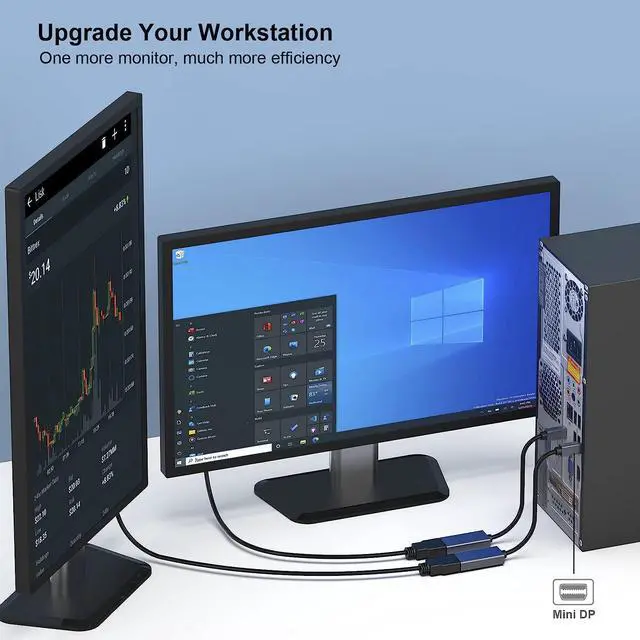 Alt view image 6 of 6 - Mini DisplayPort to HDMI Adapter, Mini DP to HDMI Adapter Compatible with MacBook Air/Pro, Microsoft Surface Pro/Dock, Monitor, Projector and More - Grey