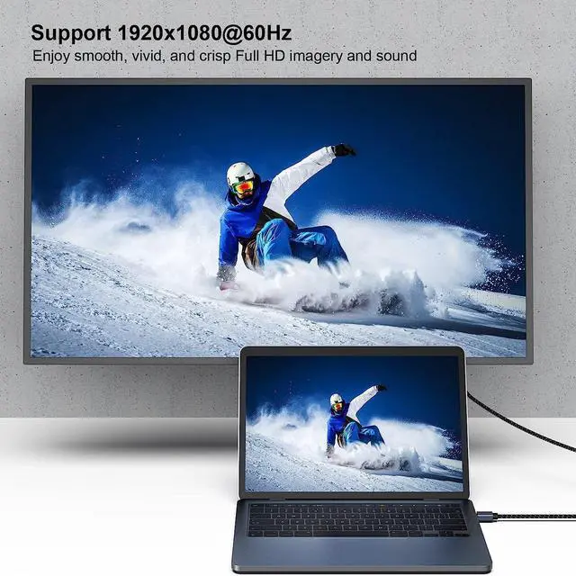 Alt view image 5 of 7 - Mini DisplayPort to HDMI Cable, Mini DP to HDMI 6 Feet Cable Compatible with MacBook Air/Pro, Microsoft Surface Pro/Dock, Monitor, Projector and More - Grey