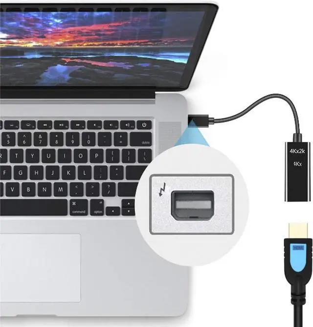 Alt view image 4 of 5 - Mini Display Port to HDMI 4K@30HZ, Gold Plated Mini Displayport(Thunderbolt Port) to HDMI Converter Adapter 4Kx2K for Mac Book,Mac Book air, iMac, and More with MDP