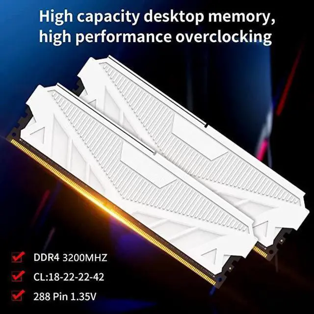 Alt view image 4 of 6 - CORN DDR4 RAM 3200MHz 32GB (2 x 16GB) CL18 (PC4-25600) 1.35V 288-Pin DDR4 Desktop Compter Memory