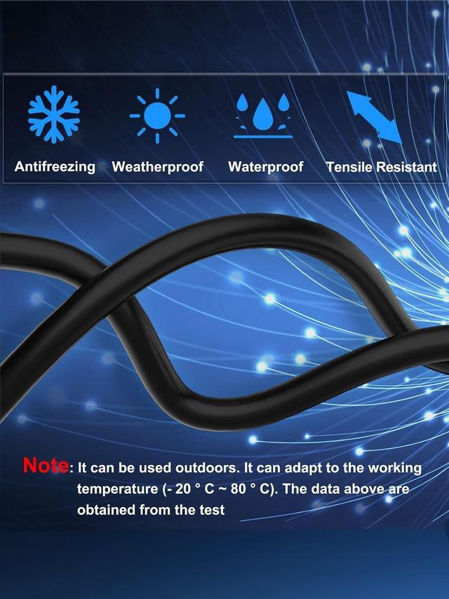 Alt view image 5 of 7 - Cat 8 Ethernet Cable Shielded, Indoor&Outdoor, Heavy Duty High Speed Direct Burial 26AWG Cat8 Network Wire, 40Gbps 2000Mhz SFTP Patch Cord, In Wall&Weatherproof RJ45 Cable for Router/Modem/Xbox 30 ft.