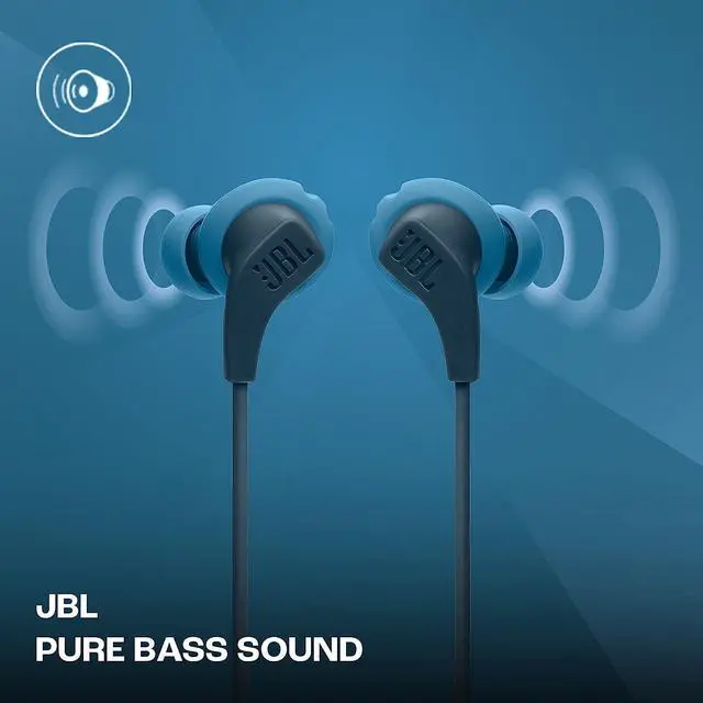 Alt view image 3 of 6 - JBL Endurance Run 2, Sports in Ear Wired Earphones with Mic, Pure Bass, Waterproof , Flexsoft eartips, Magnetic Earbuds, Fliphook & TwistLock Technology with Voice Assistant Support for Mobiles Blue