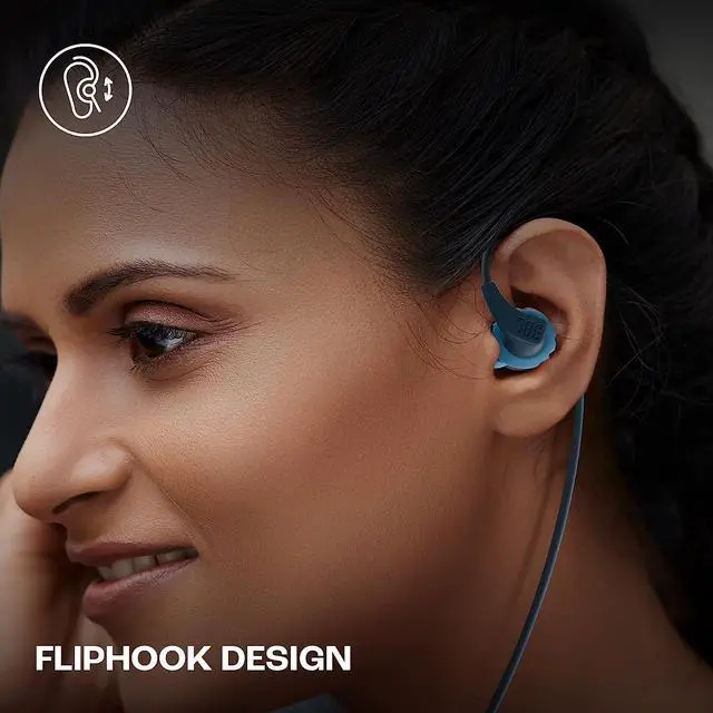 Alt view image 6 of 6 - JBL Endurance Run 2, Sports in Ear Wired Earphones with Mic, Pure Bass, Waterproof , Flexsoft eartips, Magnetic Earbuds, Fliphook & TwistLock Technology with Voice Assistant Support for Mobiles Blue