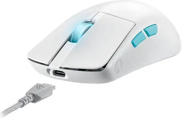 Alt view image 10 of 12 - Asus ROG Harpe Ace Aim Lab Edition Gaming Mouse, 54 g Ultra-Lightwieght, Connectivity (2.4GHz RF, Bluetooth, Wired), 36K DPI Sensor, 5 Programmable Buttons, ROG SpeedNova, Esports & FPS Gaming, White