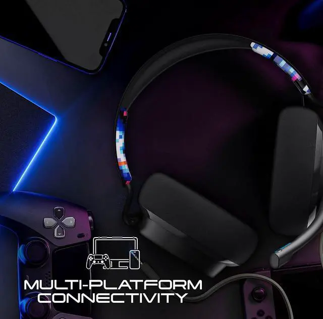 Alt view image 6 of 7 - Skullcandy SLYR Wired Over-Ear Gaming Headset/Soft Earpads/Boom Mic/Gaming Headphone/Use with Playstation, PS5, Xbox, Xbox Series X, Nintendo Switch, Mobile, VR, and PC/Kids or Adult