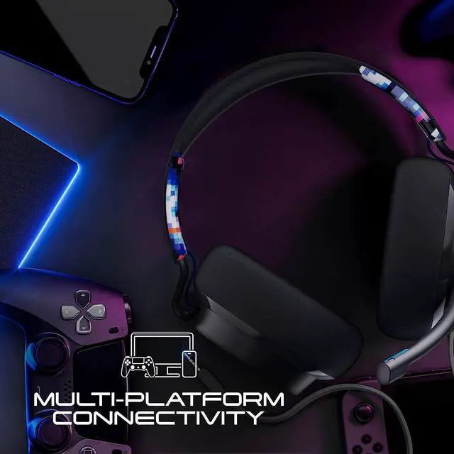 Alt view image 6 of 7 - Skullcandy SLYR Pro Wired Over-Ear Gaming Headset/Soft Earpads/Clear Voice Smart Mic/Works with Playstation, PS5, Xbox, Xbox Series X, Nintendo Switch, Mobile, VR, and PC/Kids or Adult