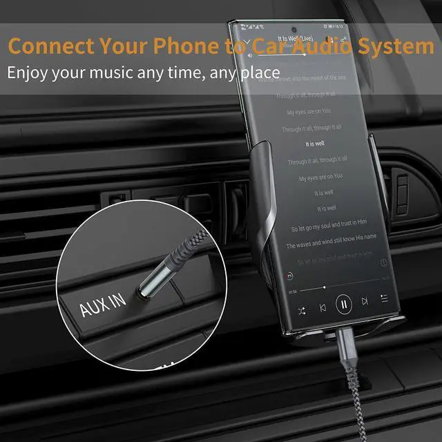 Alt view image 4 of 6 - USB C to 3.5mm Audio Aux Jack Cable, 3.3FT USB Type C to Male Adapter Dongle Cable Cord Car Headphone Compatible with Samsung Galaxy S23 S22 S21 S20 Ultra Note 20 10 S10 S9 Plus,iPad Pro,Pixel 4 3 XL