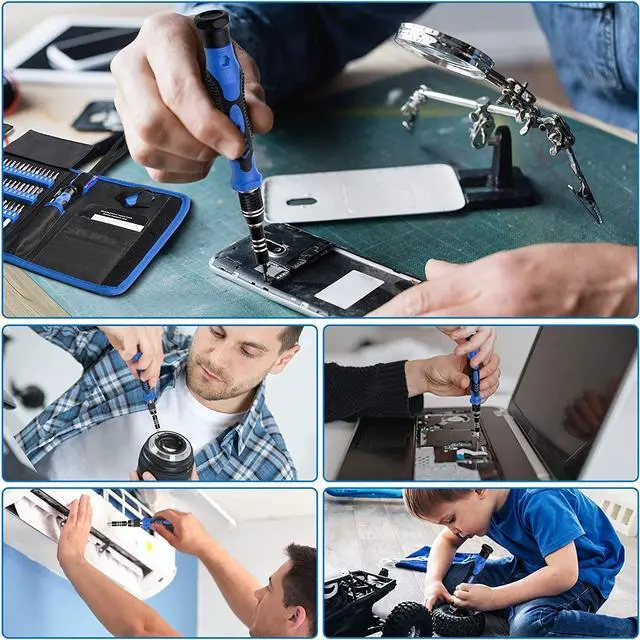 Alt view image 6 of 7 - Screwdriver Sets 142-Piece Electronics Precision Screwdriver with 120 Bits Magnetic Repair Tool Kit for iPhone, MacBook, Computer, Laptop, PC, Tablet, PS4, Xbox, Nintendo, Game Console