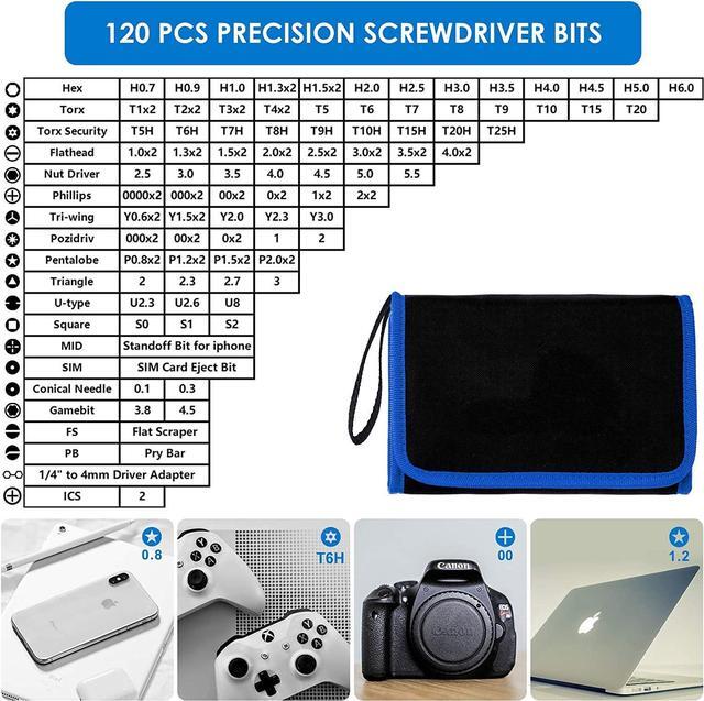 Alt view image 2 of 7 - Screwdriver Sets 142-Piece Electronics Precision Screwdriver with 120 Bits Magnetic Repair Tool Kit for iPhone, MacBook, Computer, Laptop, PC, Tablet, PS4, Xbox, Nintendo, Game Console