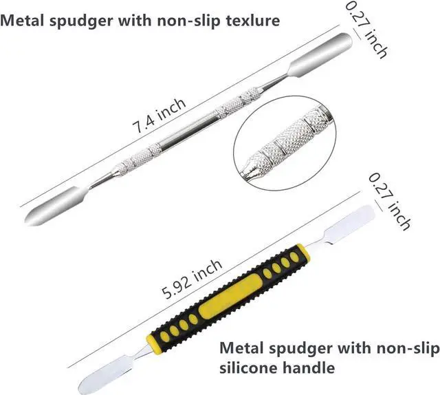 Alt view image 2 of 6 - Professional Electronics Opening Pry Tool Repair Kit with Metal Spudger Non-Abrasive Carbon Fiber Nylon Spudgers and Anti-Static Tweezers for Cellphone iPhone Laptops Tablets and More, 20 Piece